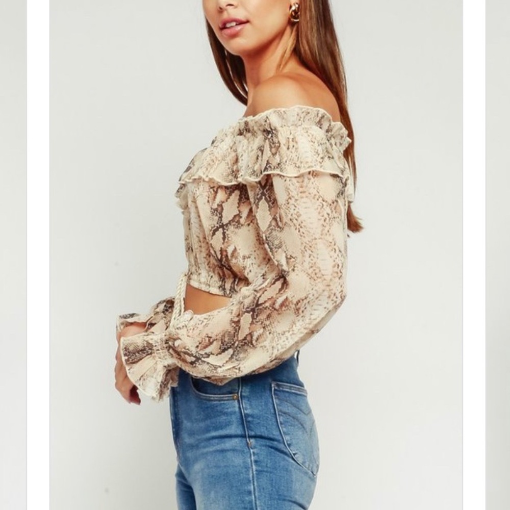 🌺Snake Print Crop Top - Picture 2 of 7